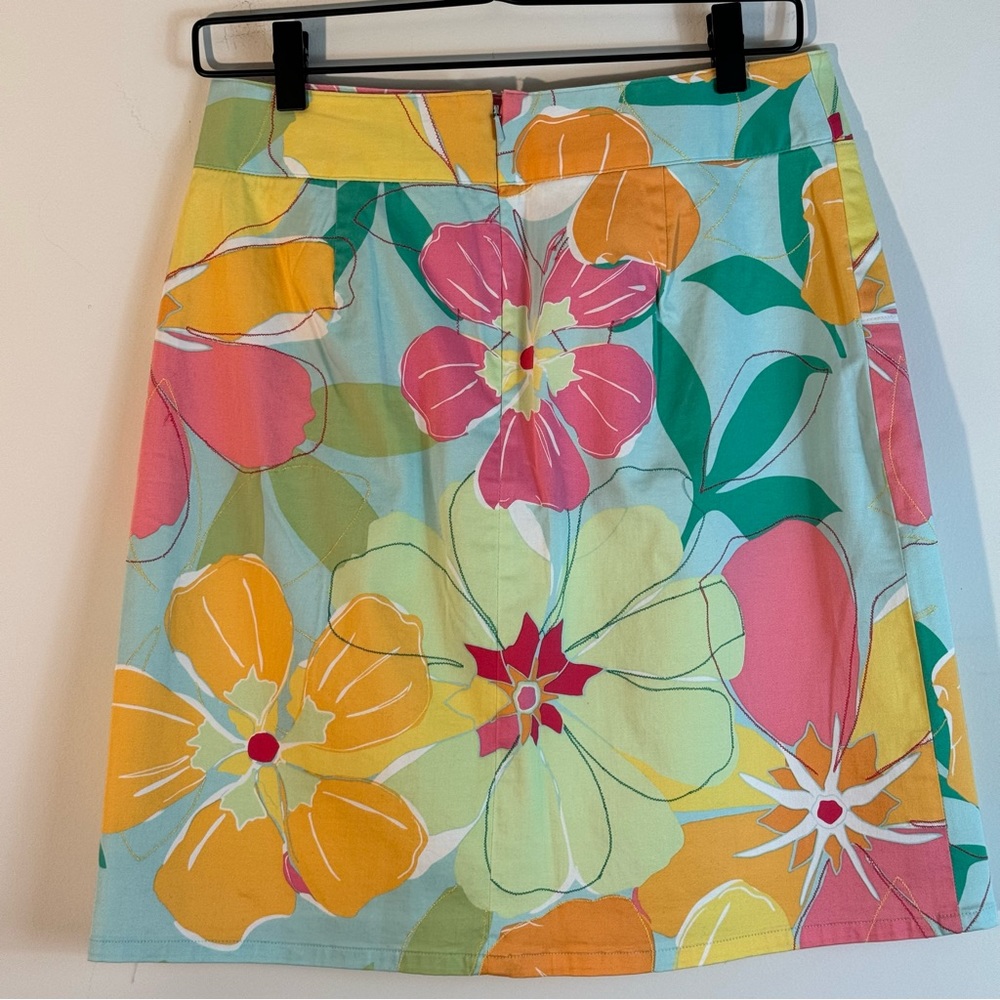 Talbots Petites Summer Floral Print Midi Skirt Size 6 - Picture 3 of 6